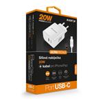 ALIGATOR PD 20W rýchlonabíjačka USB-C s káblom USB-C/Lightning (iPhone), biela