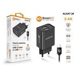 ALIGATOR síťová nabíječka USB-C 2xUSB výstup, 2,4A, smart IC, černá
