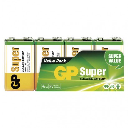 Alkalická baterie GP Super 9V (6LF22) 4Ks
