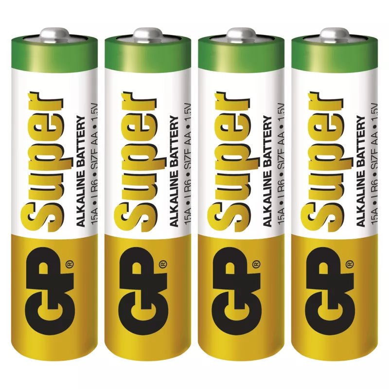 Alkalická baterie GP Super AA (LR6), 4 ks