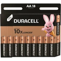 Alkalické batérie Duracell Basic, 18 ks (AA)