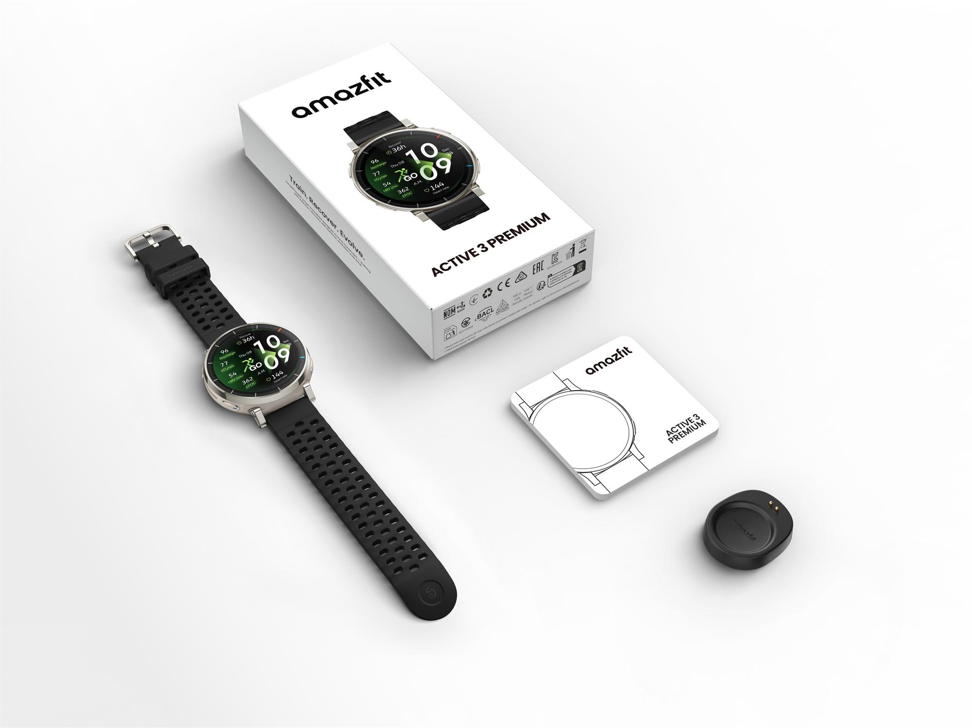 Amazfit Active 3 Premium Apex Silver, strieborná
