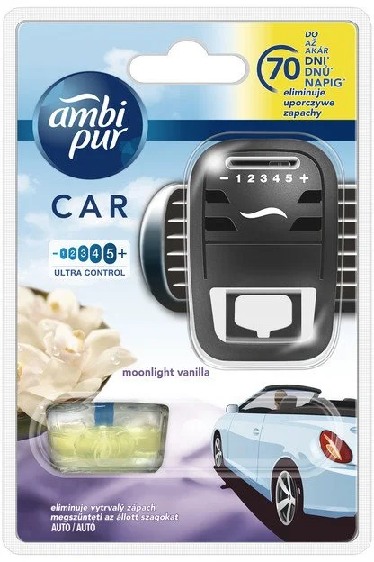 AmbiPur Car strojek + náplň Moonlight Vanilla 7ml