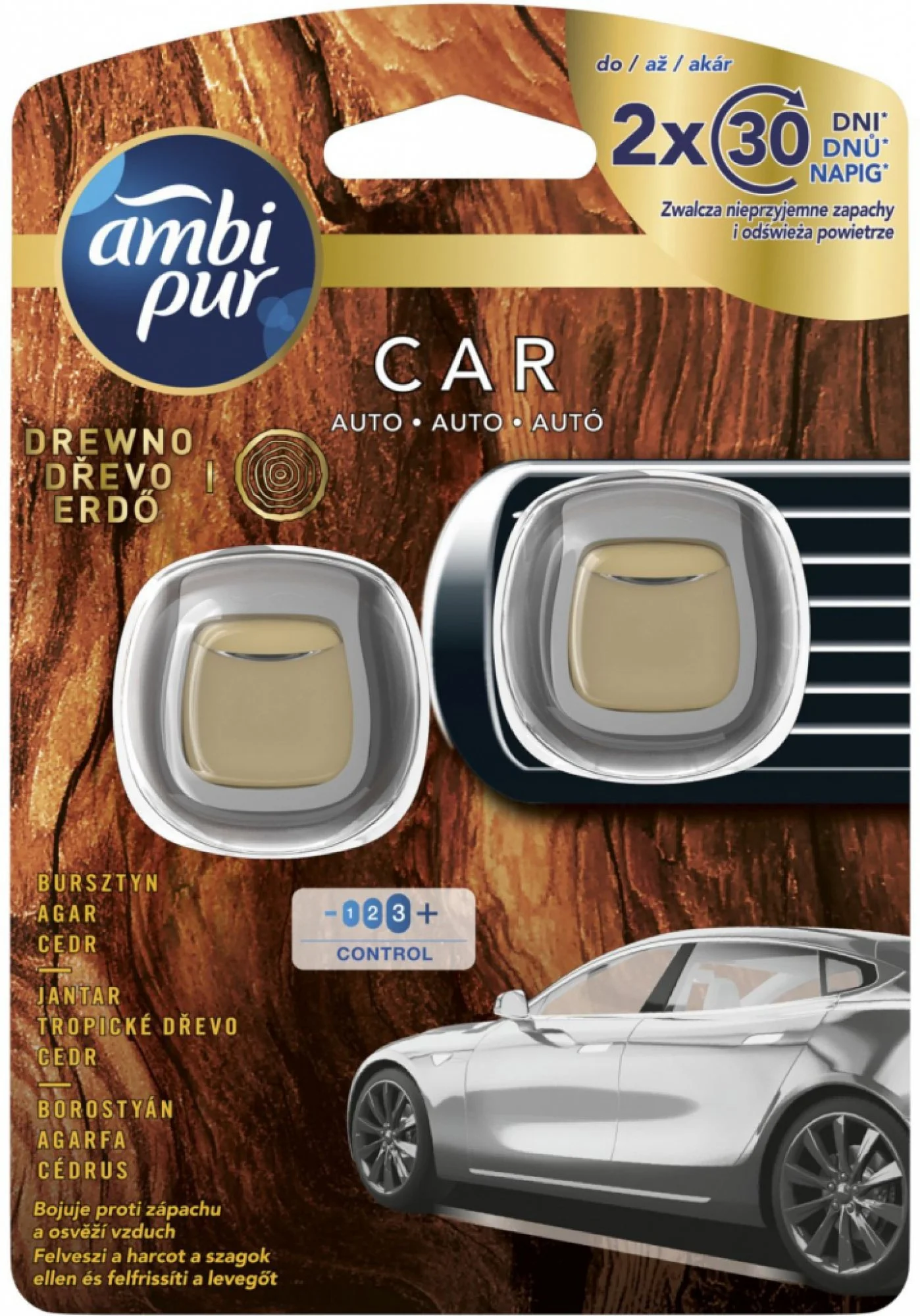 AmbiPur osviežovač do auta Jaguar Wood, 2 x 2 ml