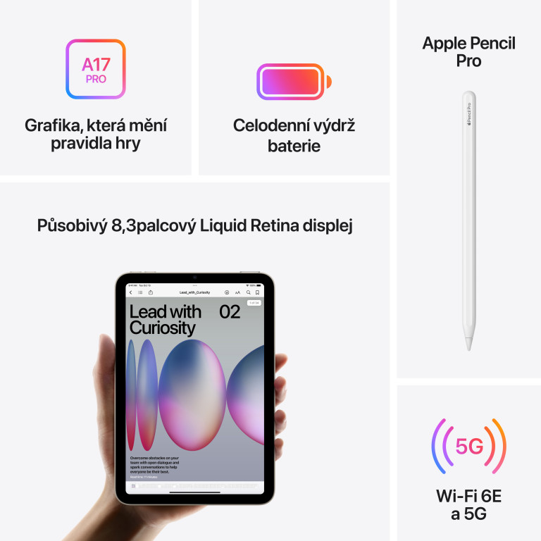 Apple iPad mini Wi-Fi + Cellular 512 GB - Fialový (2024)