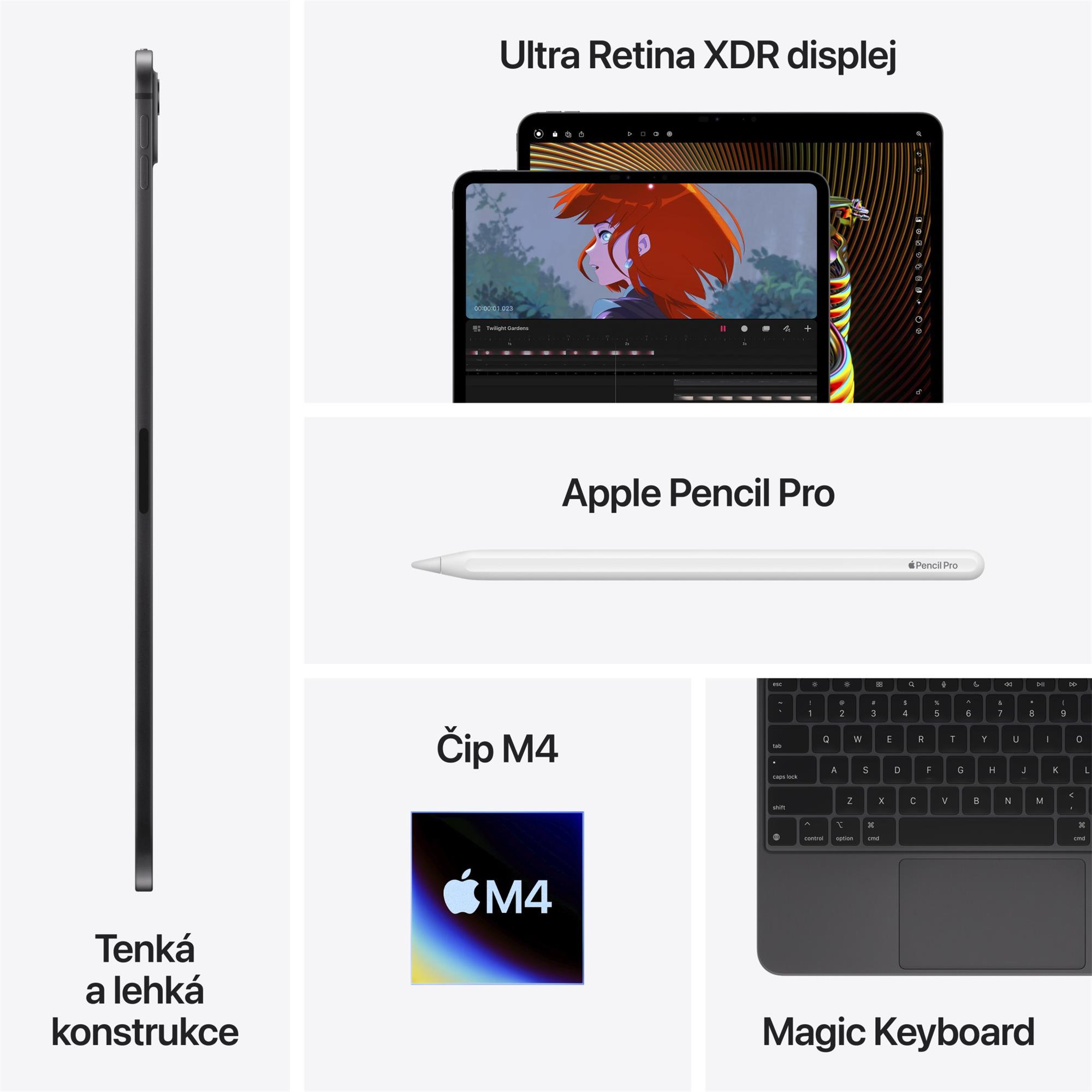 Apple iPad Pro M4 2024 13" Wi-Fi 1TB strieborný (MVX73HC/A)
