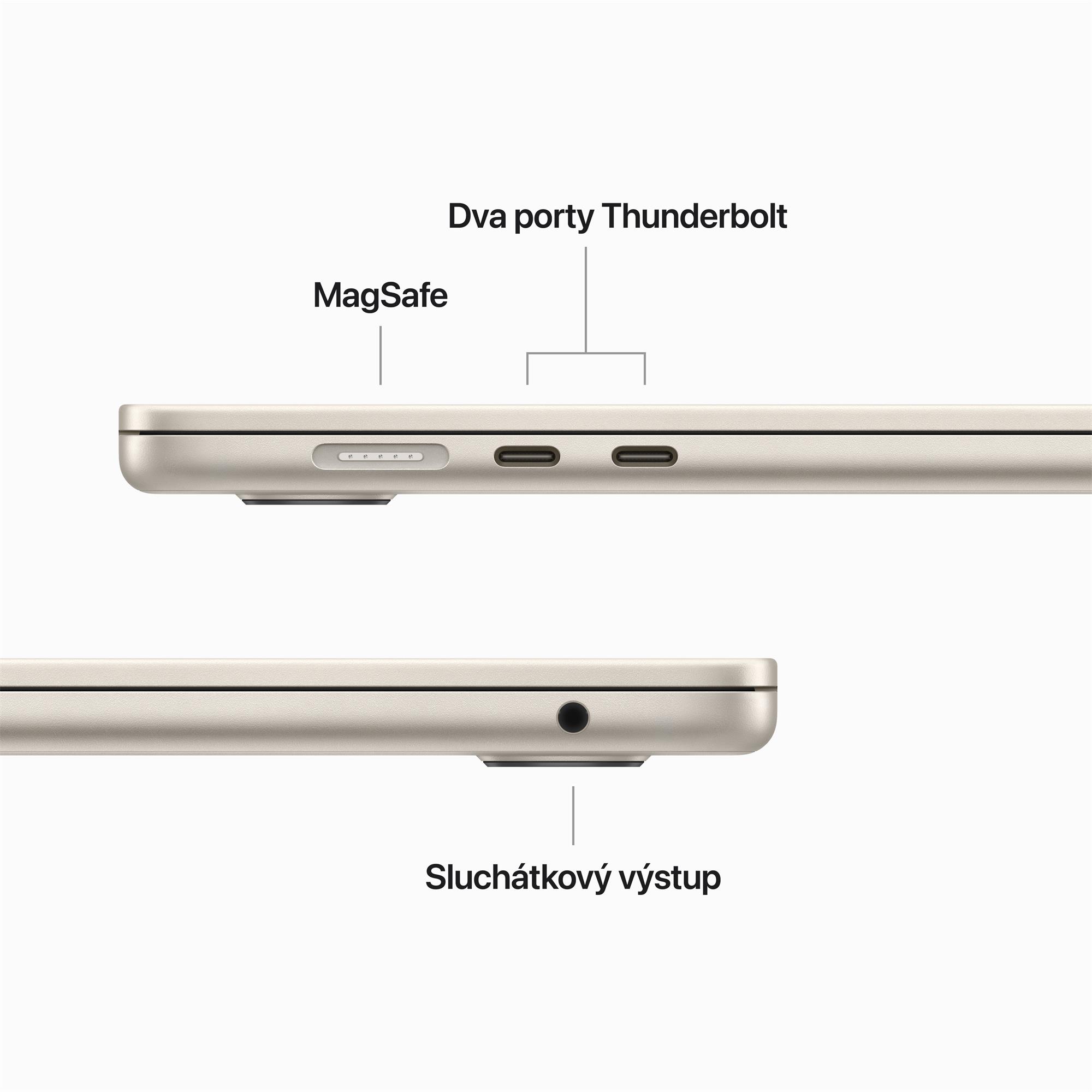 Apple MacBook Air 15",M2 8-jadrový CPU/10-jadrový GPU,8 GB,256 GB,Starlight,CZ (MQKU3CZ/A)