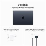 Apple MacBook Air 15",M2 8-jadrový CPU/10-jadrový GPU,8 GB,512 GB,Polnoc,CZ (MQKX3CZ/A)