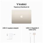 Apple MacBook Air 15'',M3 8-jadrový CPU/10-jadrový GPU,256 GB,8 GB,Starlight (mryr3cz/a)