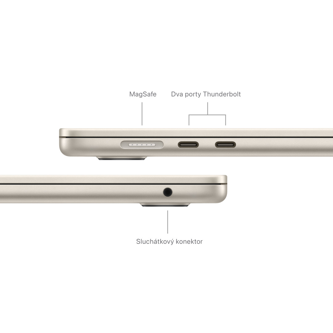 Apple MacBook Air 15'',M3 8-jadrový CPU/10-jadrový GPU,512 GB,16 GB,Starlight (mxd33cz/a)