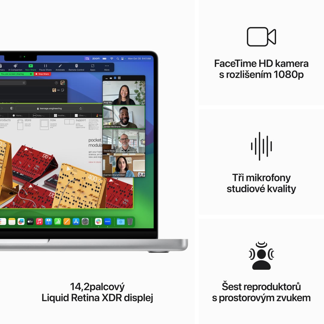 Apple MacBook Pro 14'' M3 Pro CZ 2023 Stříbrný (MRX63CZ/A)