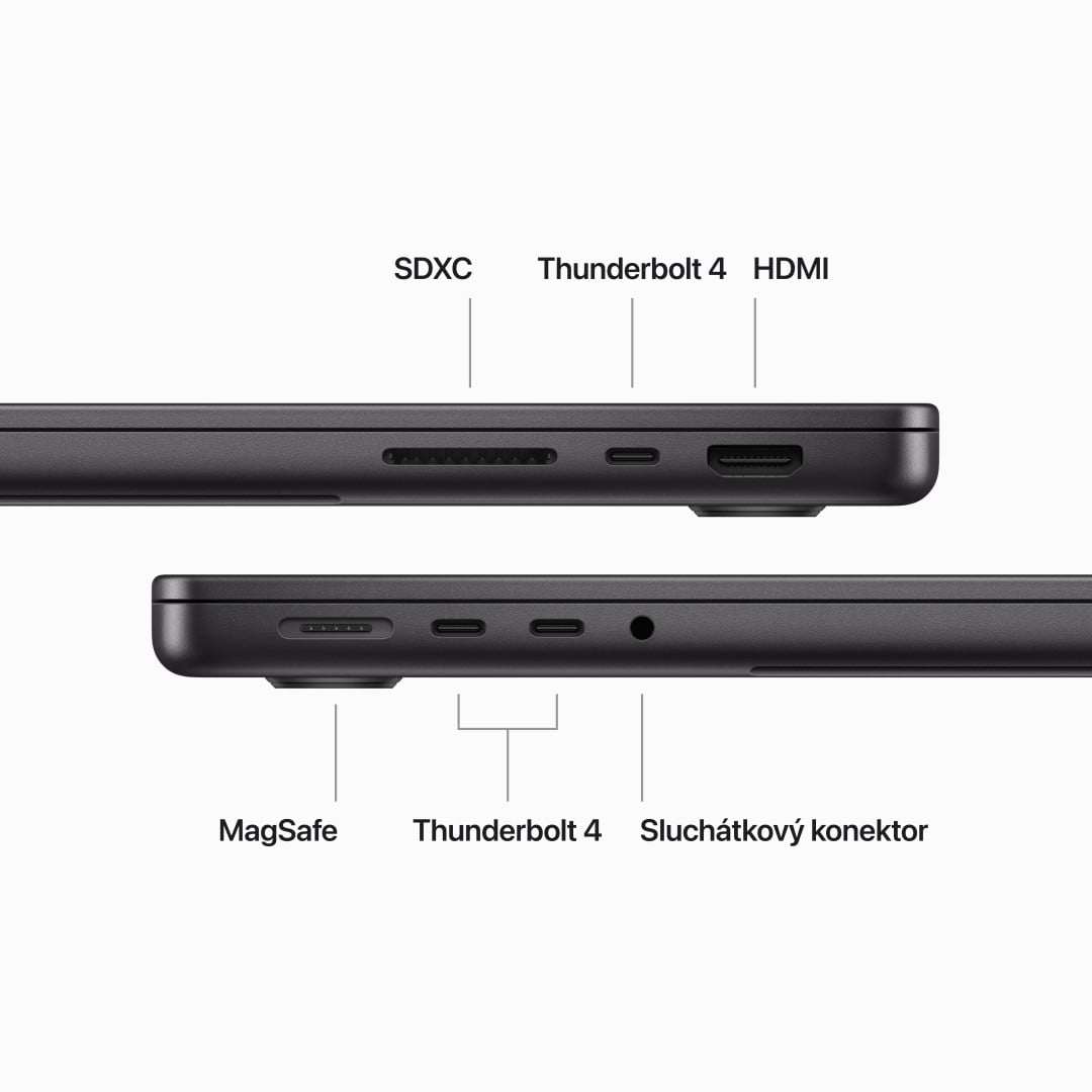 Apple MacBook Pro 14'' M3 Pro CZ 2023 Vesmírně černý (MRX33CZ/A)