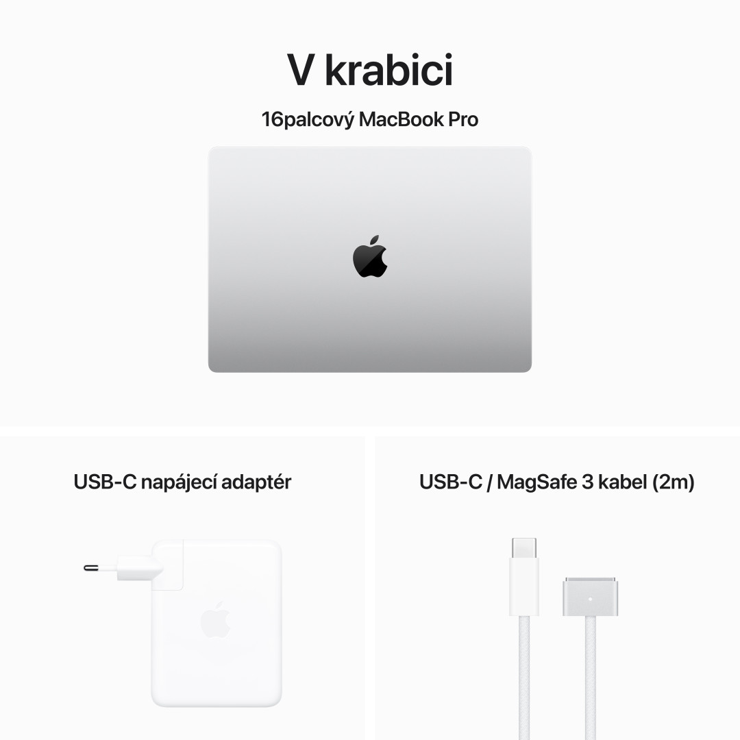 Apple MacBook Pro 16'' M3 Max CZ 2023 Stříbrný (MUW73CZ/A)