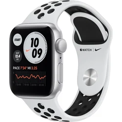 APPLE Watch Nike SE GPS, 40mm Silver Aluminium Case with Pure Platinum/Black Nike Sport Band - Regular (mkq23hc/a)