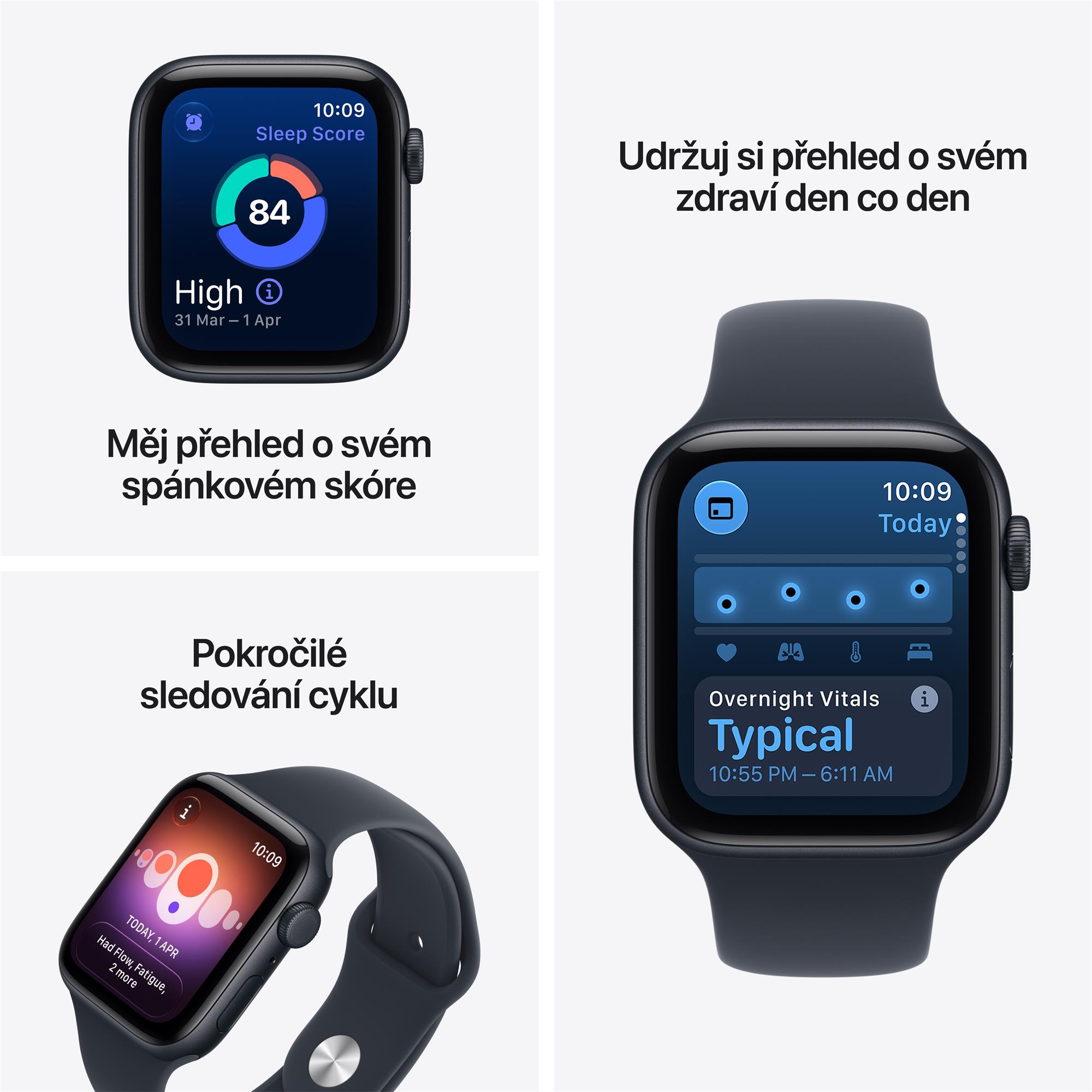 Apple Watch SE 3 GPS 40mm Midnight Aluminium Case with Navy Blue Sport Band - M/L