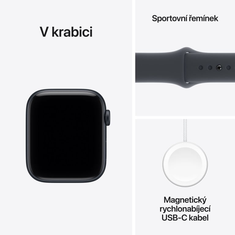 Apple Watch SE 3 GPS 44 mm Midnight Sport Band - M/L