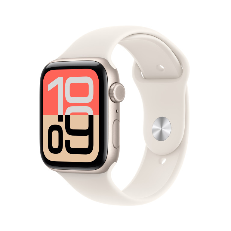 Apple Watch SE 3 GPS 44mm hliníkové puzdro Starlight Sport Band - S/M