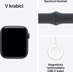 Apple Watch SE 3 GPS + Cellular 40mm Midnight Aluminium Case with Navy Blue Sport Band - M/L