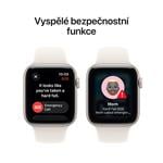 Apple Watch SE 3 GPS + Cellular 44 mm, hliníkové puzdro v odtieni Starlight s remienkom Sand Sport – S/M