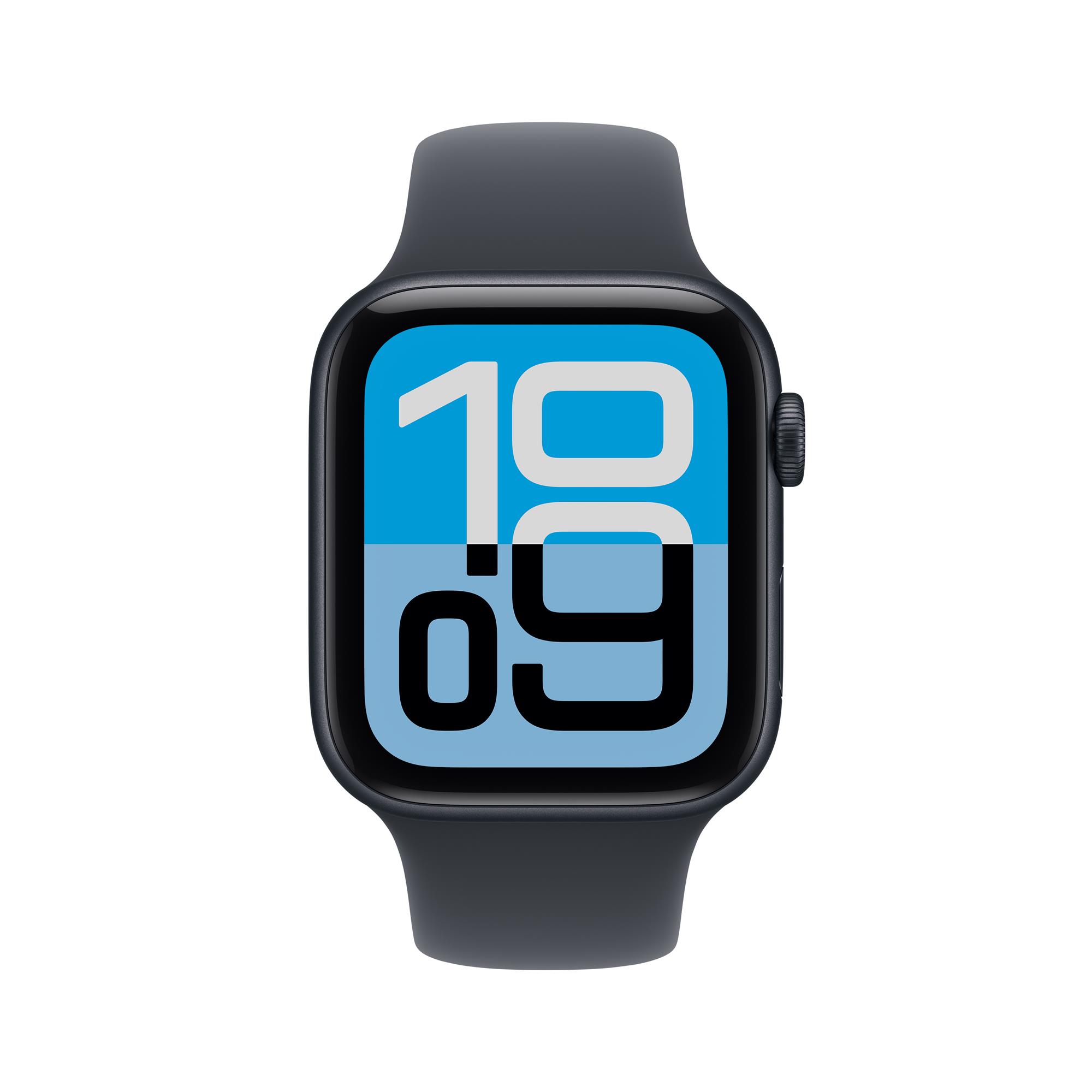 Apple Watch SE 3 GPS + Cellular 44mm Midnight Aluminium Case with Navy Blue Sport Band - S/M