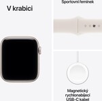Apple Watch SE 3 GPS + Cellular 44mm Starlight Aluminium Case with Sand Sport Band - M/L