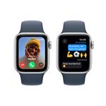Apple Watch SE 40mm Stříbrný hliník s bouřkově modrým sportovním řemínkem - S/M