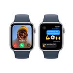 Apple Watch SE 44mm Stříbrný hliník s bouřkově modrým sportovním řemínkem - S/M