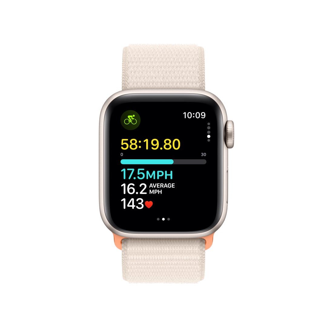 Apple Watch SE Cellular 40mm Hvězdně bílý hliník s hvězdně bílým provlékacím sportovním řemínkem