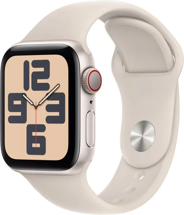 Apple Watch SE Cellular 40mm Hvězdně bílý hliník s hvězdně bílým sportovním řemínkem - S/M