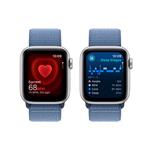 Apple Watch SE Cellular 40mm Stříbrný hliník s ledově modrým provlékacím sportovním řemínkem