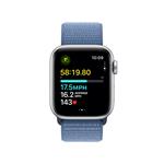 Apple Watch SE Cellular 40mm Stříbrný hliník s ledově modrým provlékacím sportovním řemínkem