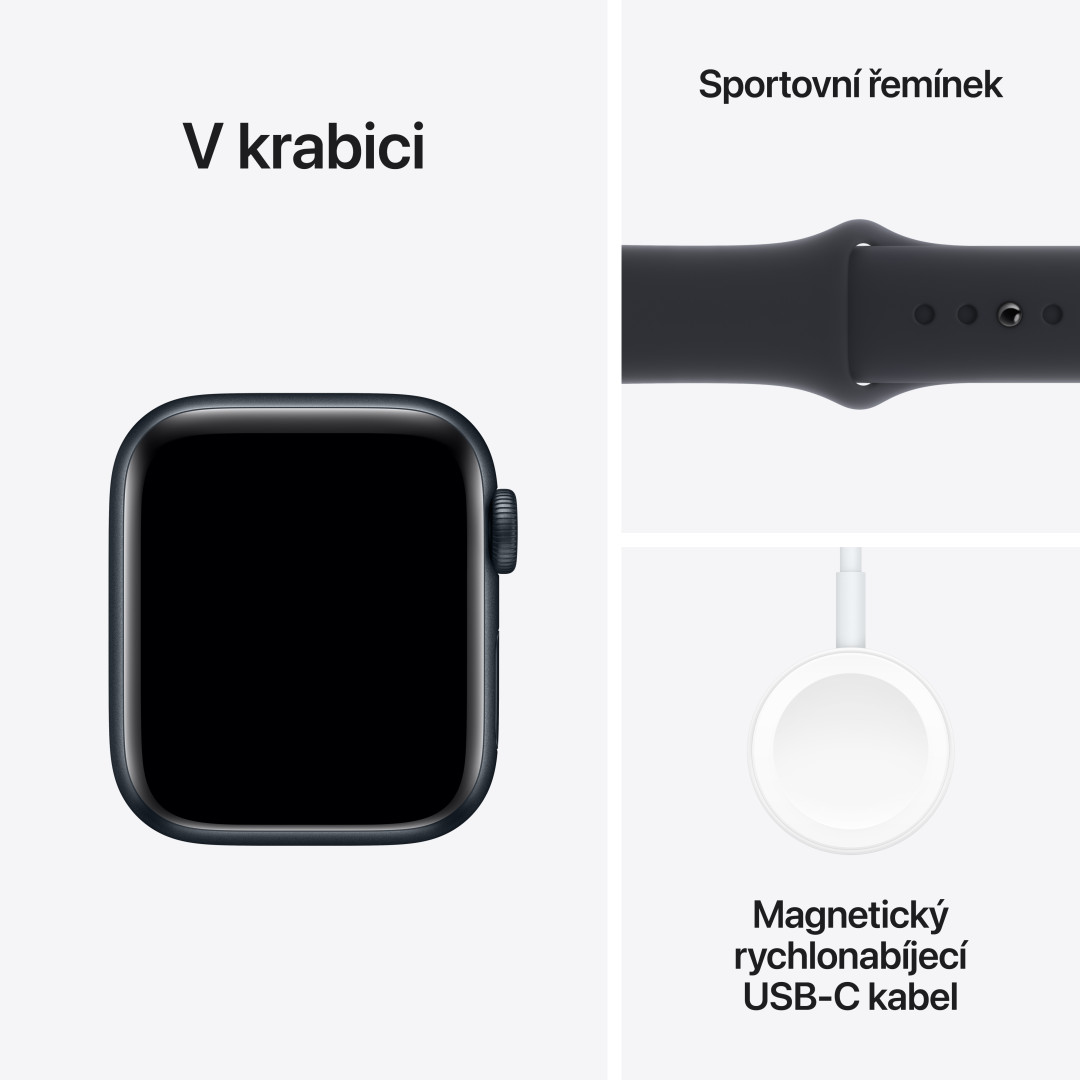 Apple Watch SE Cellular 40mm Temně inkoustový hliník s temně inkoustovým sportovním řemínkem - S/M