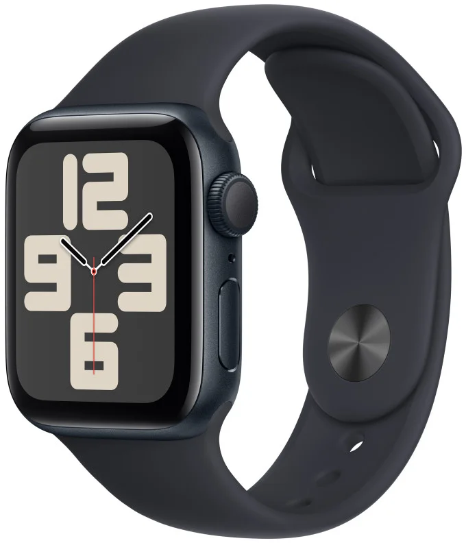 Apple Watch SE Cellular 40mm Temně inkoustový hliník s temně inkoustovým sportovním řemínkem - S/M
