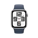 Apple Watch SE Cellular 44 mm Strieborný hliník s búrkovo modrým športovým remienkom - S/M