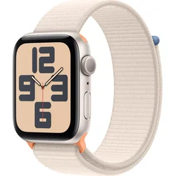 Apple Watch SE Cellular 44mm Hvězdně bílý hliník s hvězdně bílým provlékacím sportovním řemínkem