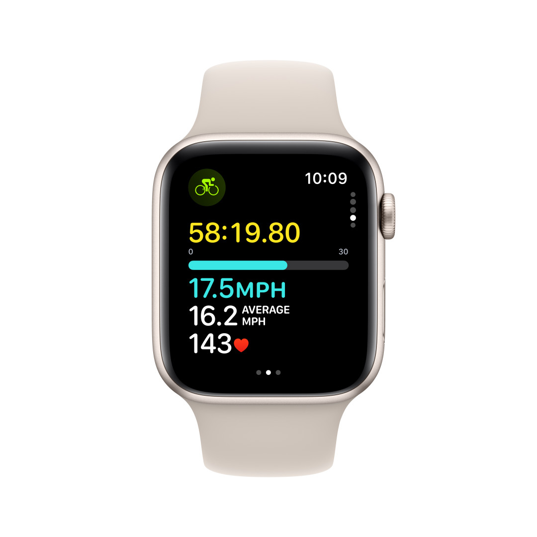 Apple Watch SE Cellular 44mm Hvězdně bílý hliník s hvězdně bílým sportovním řemínkem - S/M