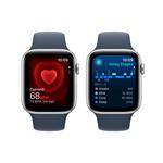 Apple Watch SE Cellular 44mm Stříbrný hliník s bouřkově modrým sportovním řemínkem - S/M
