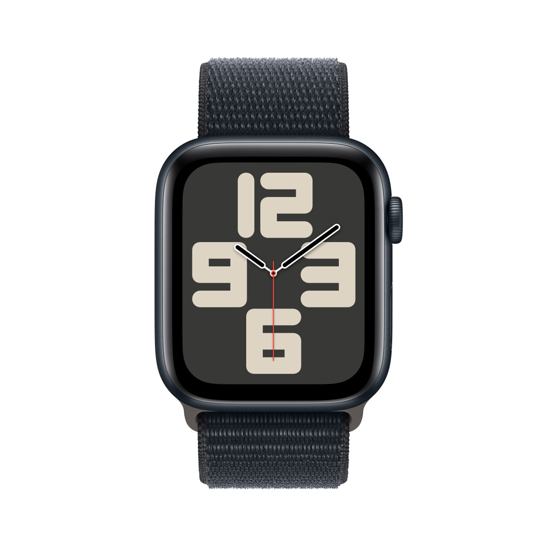 Apple Watch SE Cellular 44mm Temně inkoustový hliník s temně inkoustovým provlékacím řemínkem
