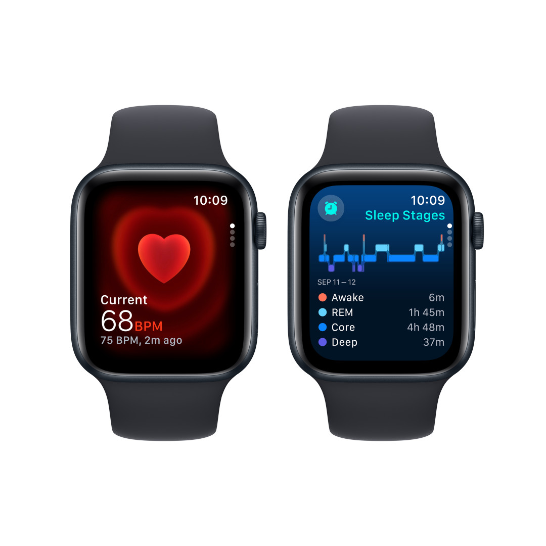 Apple Watch SE Cellular 44mm Temně inkoustový hliník s temně inkoustovým sportovním řemínkem - M/L