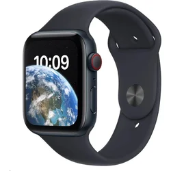 Apple Watch SE GPS Cellular 44 mm Půlnočné hliníkové puzdro s polnočným športovým remienkom - Bežné (mnpy3cs/a)