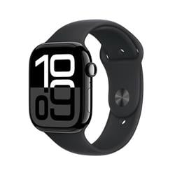 Apple Watch Series 10 GPS 42mm Jet Black Aluminium Case with Black Sport Band - S/M (MWWE3QC/A)