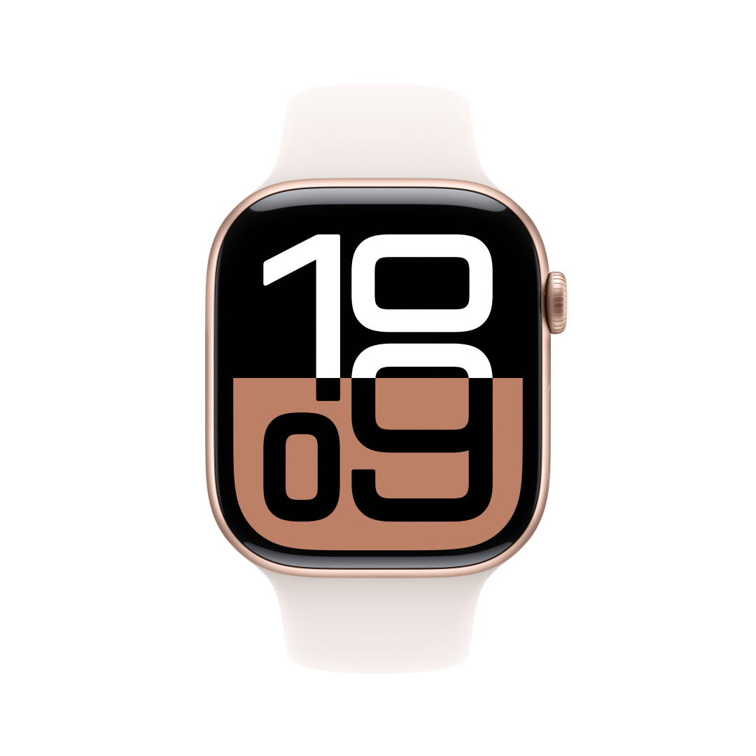 Apple Watch Series 10 GPS 42mm Rose Gold Aluminium Case with Light Blush Sport Band - S/M (MWWH3QC/A)