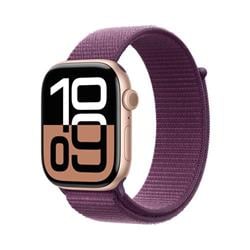 Apple Watch Series 10 GPS 42mm Rose Gold Aluminium Case with Plum Sport Loop (MWWK3QC/A)