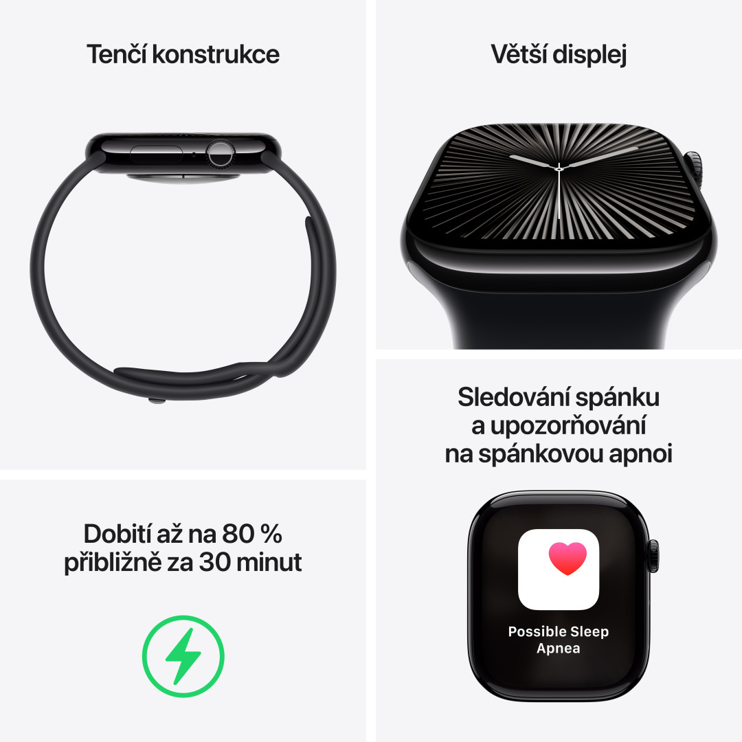 Apple Watch Series 10 GPS 46mm Jet Black Aluminium Case with Ink Sport Loop (MWWR3QC/A)