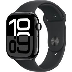 Apple Watch Series 10 GPS 46mm Jet Black Aluminium Sport Band - M/L