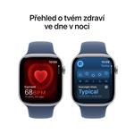Apple Watch Series 10 GPS 46mm Silver Aluminium Case with Denim Sport Band - M/L (MWWM3QC/A)