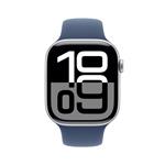 Apple Watch Series 10 GPS + Cellular 42mm Silver Aluminium Case with Denim Sport Band - M/L (MWX43QC/A)