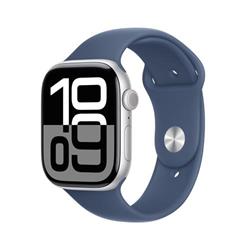 Apple Watch Series 10 GPS + Cellular 42mm Silver Aluminium Case with Denim Sport Band - M/L (MWX43QC/A)