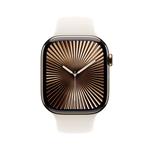 Apple Watch Series 10 GPS + Cellular 42mm zlaté titánové puzdro so športovým remienkom Starlight - M/L (MX073QC/A)