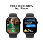 Apple Watch Series 10 GPS + Cellular 46mm bridlicové titánové puzdro s čiernym športovým remienkom - M/L (MWYE3QC/A)